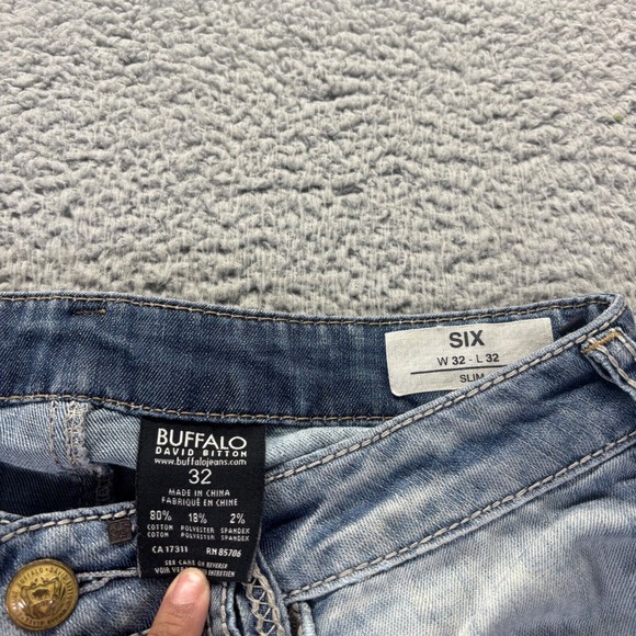 Buffalo David Bitton Light Blue Slim Straight Jeans - Picture 3 of 9